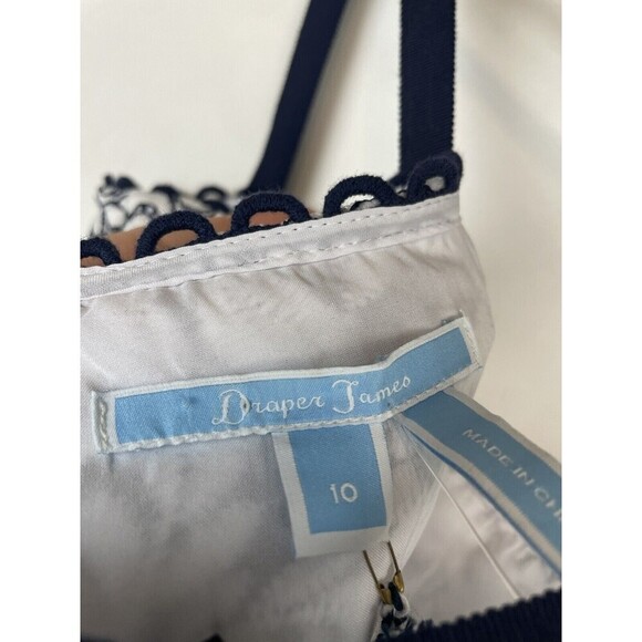 NWT $250 DRAPER JAMES Black & White Floral Lace midi a-line Dress size 10 - Picture 11 of 12